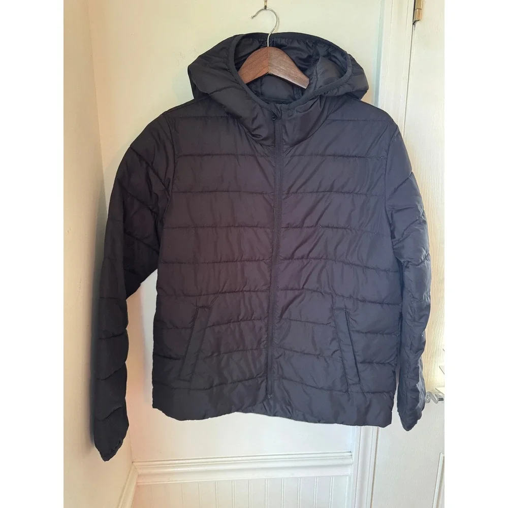 Old Navy Active Kids Black Puffer Jacket Water-Resistant Hooded XXL 18 Plus